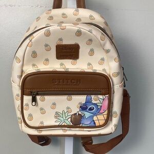 Disney Loungefly Stitch Pineapple Backpack - Cream and Brown